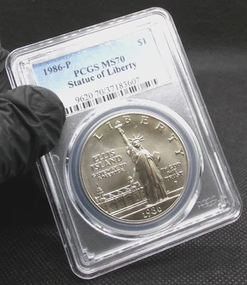PQPCGS MS 70 1986-P Statue of Liberty Commemorative Silver Dollar Commemorative. - Image 1 of 4