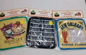New Orleans Cajun Chef's Kitchen Potholders Oven mitts, NEW In Bag, Lot Of 3 - Picture 1 of 8