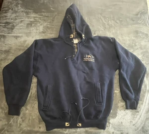 Alpine Cotton Mens Pullover Hoodie 3/4 Zip Upper Michigan Navy Blue Size XL - Picture 1 of 9