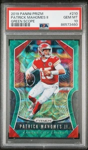 2019 Panini Prizm #210 PATRICK MAHOMES Green Scope /75 PSA 10 GEM MINT POP 8 - Picture 1 of 2