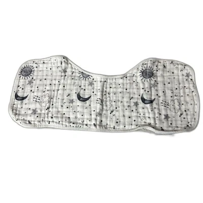 Pottery Barn Baby Skye Organic Cotton Muslin Burp Cloth with Moon, Sun and Stars - Image 1 of 4