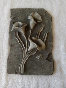 Flower Wall Relief Sculpture Plaque - Picture 1 of 9