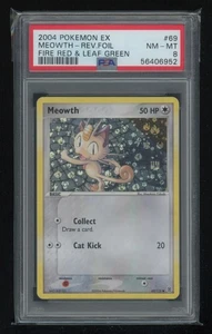 POKEMON EX Fire Red Leaf Green MEOWTH 69/112 Common Reverse Holo PSA 8 NM-MT - Picture 1 of 2