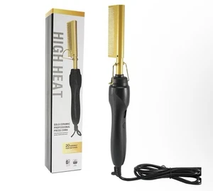 Electric Straight Hair Curling Comb Dry Wet Dual Purpose Copper Comb - Picture 1 of 3
