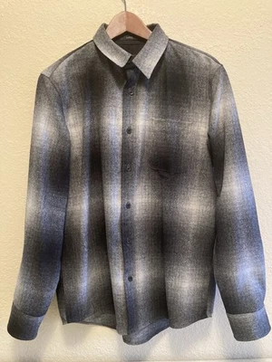 Pendleton Men’s Plaid Lodge Shirt Wool Flannel Button Down LARGE Gray Black - Image 1 of 4
