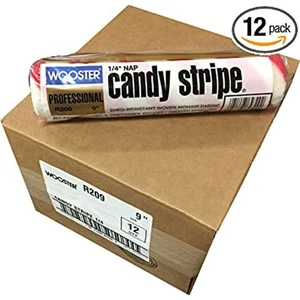 Wooster Genuine 9" Candy Stripe 1/4" Nap Roller Cover 12-Pack, R209-9-12PK - Picture 1 of 4