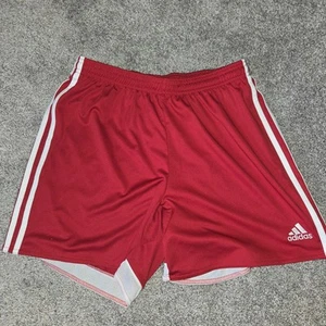 Adidas Climacool Soccer Shorts Medium Red White Stripes Athletic Gym - Picture 1 of 10