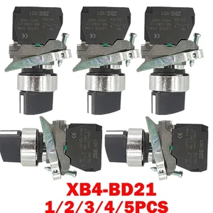 Interruptor selector 1/2/3/4/5 piezas XB4-BD21 metal 22 mm 2 posiciones permanecer puesto 1NO XB4BD21 - Imagen 1 de 19
