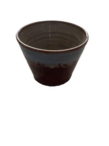 Chipping Campden Pottery Planter 11cm Height Brown & Blue Glaze Great Condition - Picture 1 of 24