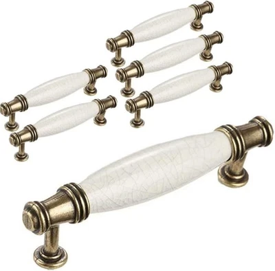 Banggo 6 Stück gewölbte Türgriffe, Vintage-T-Stange Zink für Küchentür NEU - Bild 1 von 4