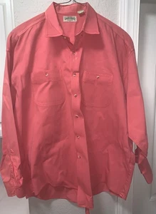 Vintage Saddlebred Herren Lachs Rosa Knopfleiste Größe XL Made in USA - Bild 1 von 5