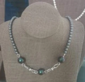 Crystal Pearl Copper Necklace - Picture 1 of 3