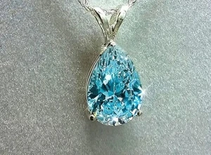 Collana ciondolo vera acquamarina con GARANZIA pietre naturali argento 925 NUOVA - Foto 1 di 2