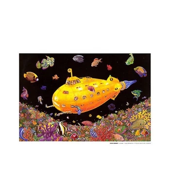 Yellow Submarine Blacklight Poster 32 x 22in - Image 1 of 2