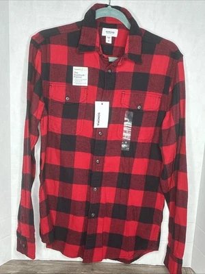 Sonoma Buffalo Plaid Check Cotton Flannel  Men's  Red Black Shirt Small NWT - Image 1 of 4