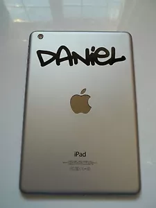 Personalised Name Sticker for Apple iPad Mini Graffiti 2 Font Tablet Vinyl Decal - Picture 1 of 3