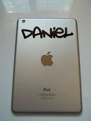Personalised Name Sticker for Apple iPad Mini Graffiti 2 Font Tablet Vinyl Decal - Image 1 of 3