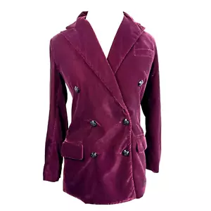 Ralph Lauren Samt Blazer Jacke Gr. 2 weinrot zweireihig Knopf Military - Bild 1 von 11
