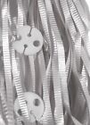 50 x Pre Cut Balloon Curling Ribbons with Ties Seals -  Wedding Parties - Silver