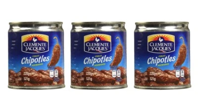 Clemente Jacques Chipotle Peppers in Adobo Sauce - 3 x 220g Tins - Image 1 of 2