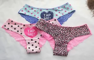 3 Pack Women Sexy Briefs Cotton&Floral Mesh Underwear Hipster Bikini Panties S - Picture 1 of 6