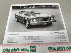 1972 CHEVROLET CHEVELLE MALIBU Original Press PHOTO & Info - Bild 1 von 1