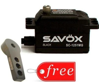 Servo digital de bajo perfil Savox SC1251MG-BE edición negra + bocina de aluminio GRATIS Foto 1 de 2