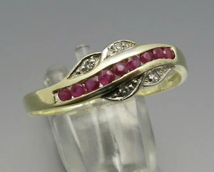 DISEÑO NEUMÁTICO - ELEGANTE ANILLO DIAMANTE RUBÍ - ORO AMARILLO 375 - Imagen 1 de 5