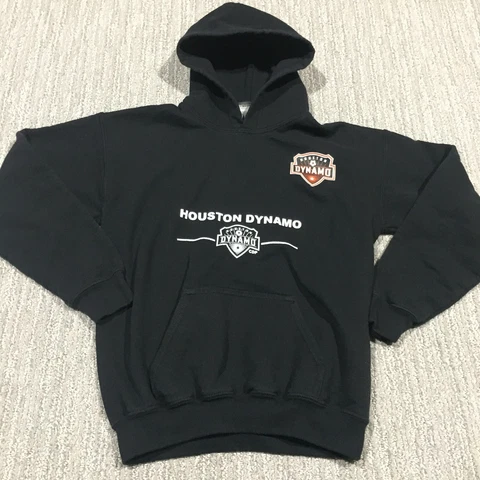 Houston Dynamo Hoodie Youth Large Black Jacket Sweatshirt Soccer Kids Boys Cover