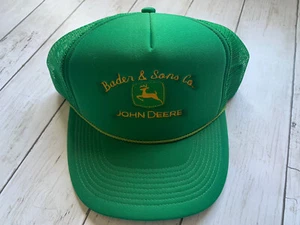 John Deere Solid Green Tractor Snapback Hat Nissun Sun Cap Bader & Sons Co. - Picture 1 of 6