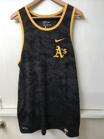 Oakland Athletics A’s Tank Top Mens Athletic Cut The Nike Tee MLB Dri-Fit Size L Cover