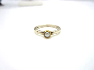 Gorgeous GURHAN Hammered Sterling Silver 22K Gold Pearl Skittle Size 7 Ring - Picture 1 of 3