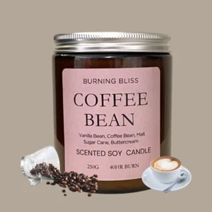 COFFEE BEAN HIGHLY SCENTED NATURAL SOY WAX CANDLE-BOXED-GIFT - 40HR BURN - Picture 1 of 4