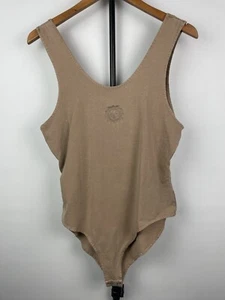 Urban Nation Tan Mineral Wash Embroidered Sun Tank Top Bodysuit Size L - Picture 1 of 8