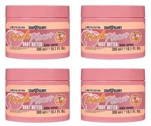 Soap & Glory Peach Please Körperbutter Feuchtigkeitscreme für trockene Haut - 4er Pack - Bild 1 von 10