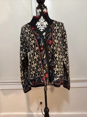 Suéter Nomadic Traders Mujer Grande Cremallera Completa Algodón Ramie Cálido Pesado Foto 1 de 4