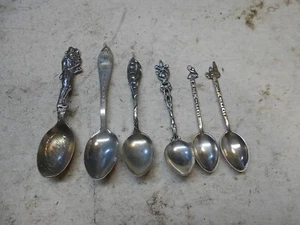 6 Baby kleine Kinder Löffel 5 sind Sterling Silber - Bild 1 von 6