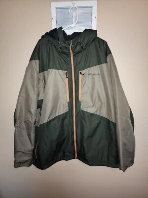 4xt Columbia Coat Jacket Big And Tall Green Tan Zipper Hoodie - Image 1 of 3