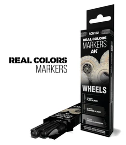 AK Interactive REAL COLORS MARKERS - WHEELS -Set (3pcs) #RCM102 - Picture 1 of 2