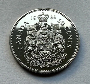 Canada 1986 50-Cent Coat of Arms Half Dollar Coin - Proof Like BU - Picture 1 of 2