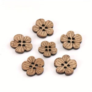 10X Natural Coconut Button Four Eyes Petal Cocoanut Shell Button Dress Shirt Kit - Picture 1 of 8