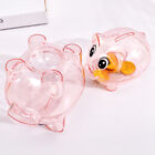Clear Pig Plastic Piggy Bank Coin Money Cash Collectible Saving Box Pig Toy _xi