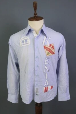 Camisa LA MARTINA Azul Algodón Cuello Calce Regular Manga Larga Abotonada Talla L Foto 1 de 4
