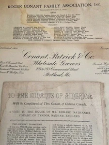 1894-1930s Roger Conant Salem MA Family History genealogy documents  - Picture 1 of 2