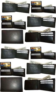 Lote de 12 Cartera Hombre Cuero Nuevo Estilo 2 Ranuras para Billetes 1 Cremallera 4 Tarjetas de Crédito ID BN - Imagen 1 de 12