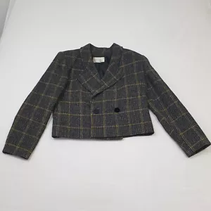 Vintage Henry White Women's UK Size 8 Alpaca/Wool Tweed Check/Plaid Jacket - Picture 1 of 10