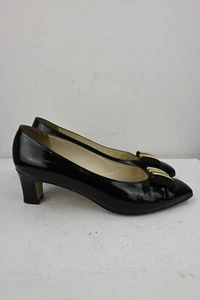 Bally black patent leather court shoes with gold buckles EU36/US5.5 - Picture 1 of 11