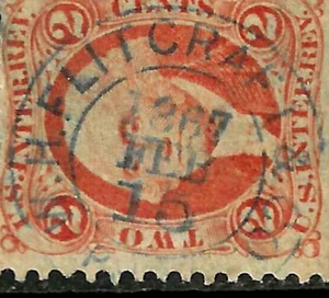 WH FLITCRAFT & CO FEB 15 1867 Propriet Cancel 2 Cent Washington Revenue US 63E45 - Picture 1 of 2