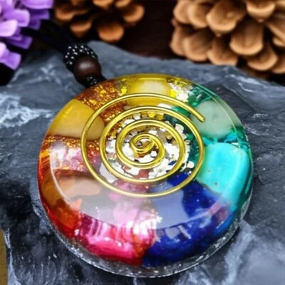 Collar Talismán Curativo 7 Chakras Colgante Orgón Cristal Natural para Mujer Hombre Foto 1 de 4