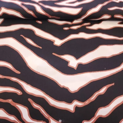 Animal Print Cotton Poly Fabric Apparel Suit Weight Stretch By The Yard - Image 1 of 4